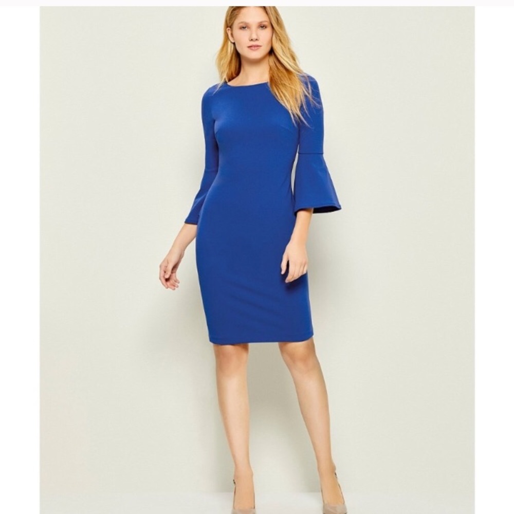 Calvin Klein bell sleeve sheath dress